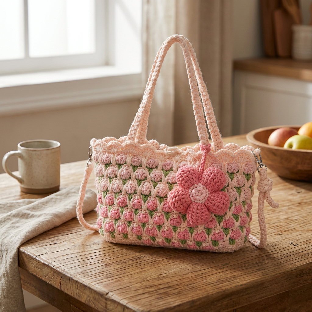 Crochet Flower Purse